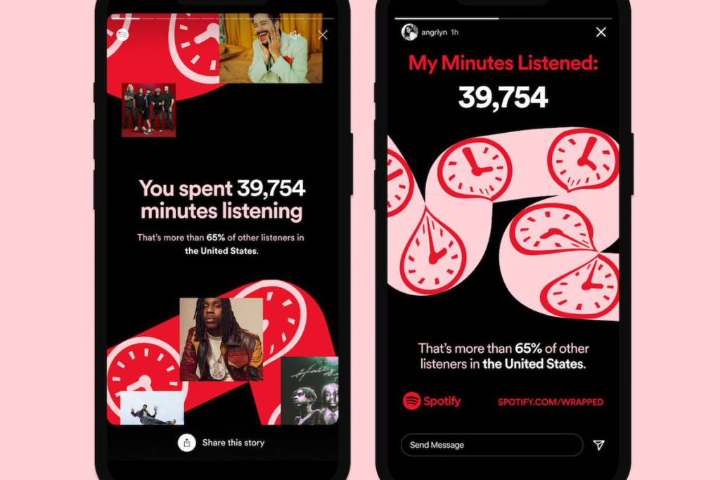 Exemple des résultats du Spotify Wrapped 2021, The Verge