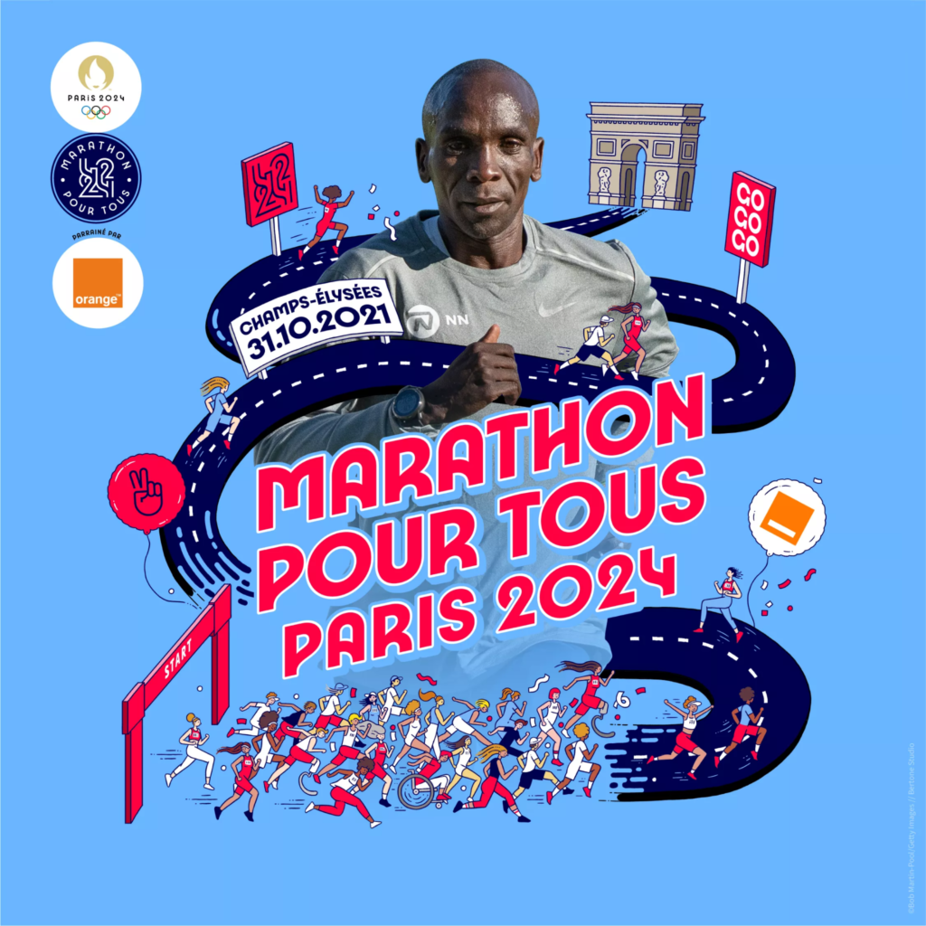 Affiche marathon pour tous Paris 2024