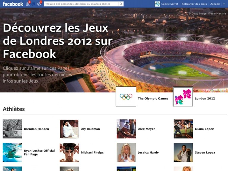 découvrez les Jeux Olympiques de Londres 2012 sur Facebook